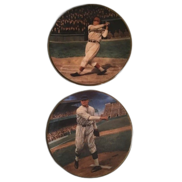 Bradford Exchange Mini Plates 3.5" Jimmie Fox and Walter Johnson - Picture 1 of 3